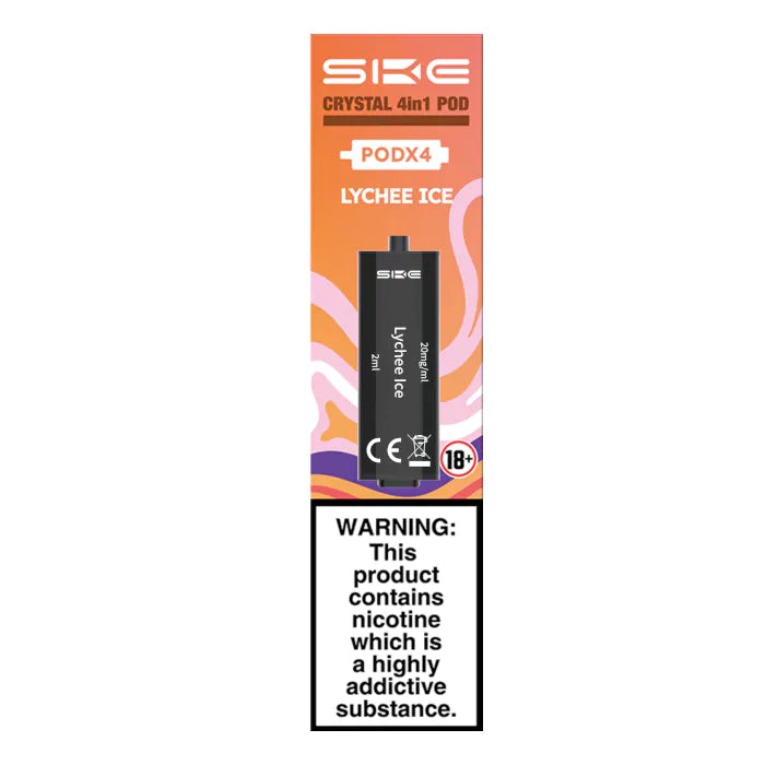 SKE Crystal 2400 4 in 1 Replacement Pods - Lychee Ice - 4PK