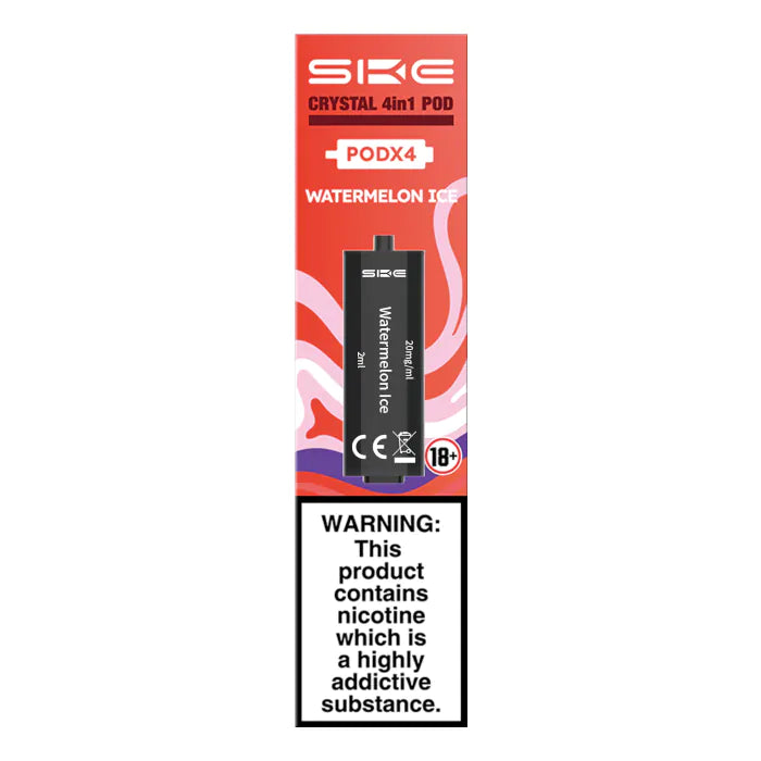 SKE Crystal 2400 4 in 1 Replacement Pods - Watermelon Ice - 4PK