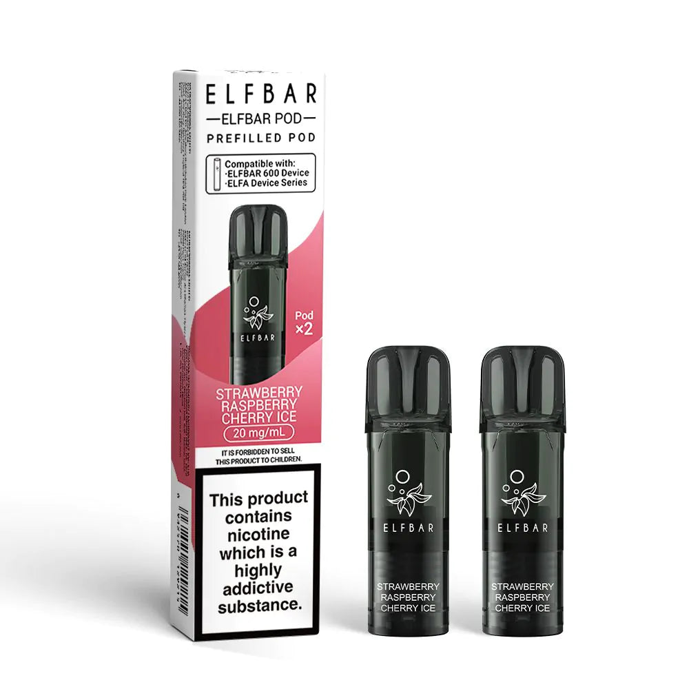 Elfbar 600 Pods - 2PK-Strawberry Raspberry Cherry Ice